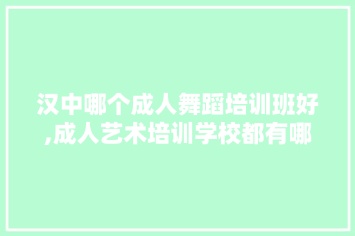 汉中哪个成人舞蹈培训班好,成人艺术培训学校都有哪些学校。 身体保健