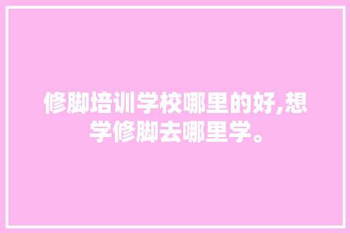 修脚培训学校哪里的好,想学修脚去哪里学。 综合便民