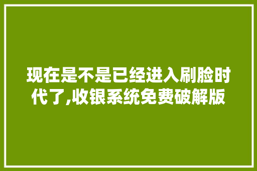 现在是不是已经进入刷脸时代了,收银系统免费破解版软件。
