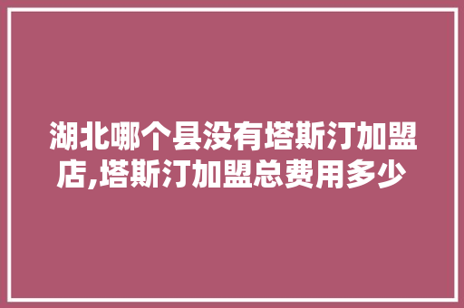 湖北哪个县没有塔斯汀加盟店,塔斯汀加盟总费用多少钱。
