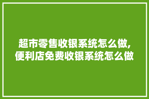 超市零售收银系统怎么做,便利店免费收银系统怎么做的。