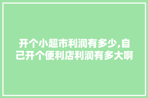 开个小超市利润有多少,自己开个便利店利润有多大啊。