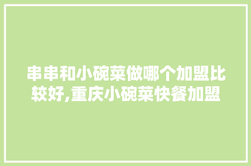 串串和小碗菜做哪个加盟比较好,重庆小碗菜快餐加盟。