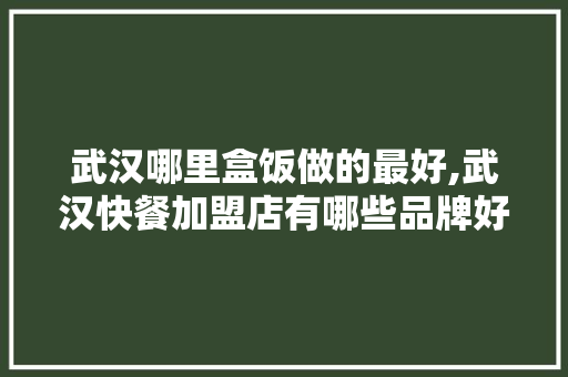 武汉哪里盒饭做的最好,武汉快餐加盟店有哪些品牌好。 锻炼方法